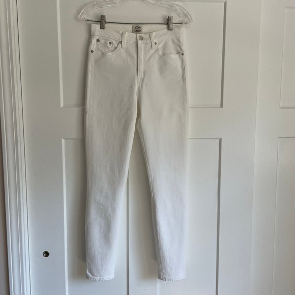 J. Crew 9” High-Rise Toothpick Jeans in White; B3584 - Picture 4 of 8